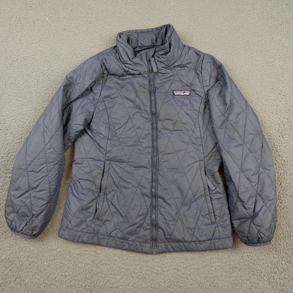 Patagonia Nano Puff Jacket Kids Small 7-8 Blue Quilted Puffer Full Zip 68006
